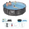 Schwimmbadpaket - Bestway Steel Pro MAX Wood 366x100 Cm - Rund