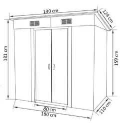 VidaXL Gartenschuppen Grau Metall -Grünwelt Exporteren Garten-Winkel c59f92a4e8b3bc19901b47f31a810451