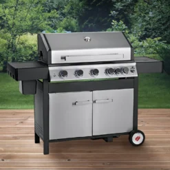 LANDMANN Gasgrill 5.1 MaxX Gartengrill BBQ Gasgrillwagen Gasbrenner Edelstahl -Grünwelt Exporteren Garten-Winkel c6281f1099d9dbf9cdfa65ec703a2d4f