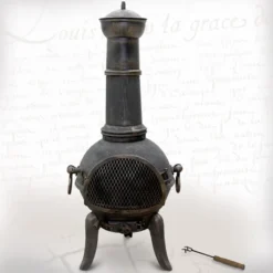 Jago® Terrassenofen Mit Funkenfluggitter - Aus Gußeisen Im Klassischen Design, 108cm Hoch, Inklusive Schürhaken, Funkenschutz - Vintage Gartenofen, Rustikaler Look, Gartenkamin, Feuerstelle, Feuerkorb -Grünwelt Exporteren Garten-Winkel c645c47ec8b6e739407586217088092b