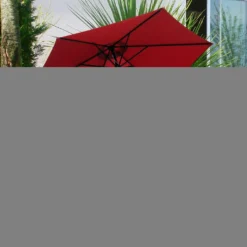 Outsunny Knickschirm Sonnenschirm Gartenschirm Marktschirm Mit Handkurbel Alu 180/㎡ Polyester Weinrot Ø2,7 X 2,35 M -Grünwelt Exporteren Garten-Winkel c66cc12937456f7556ea8fdf869b1b9d