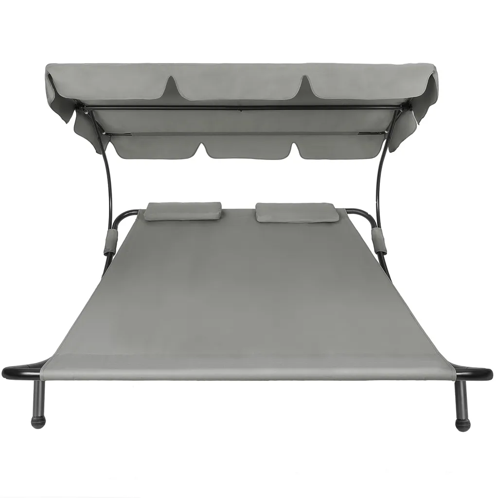 Tectake Gartenliege Für 2 Personen - Grau 4 Tectake Gartenliege Für 2 Personen - Grau – Bild 4