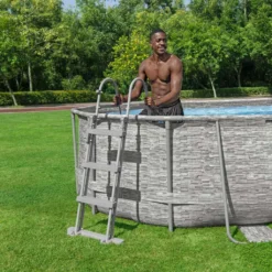 Bestway 56714 Oval Aufstellpool Mit Bullauge Swim Vista 427x250x100 CmGestalten: Oval, Maße: 4 - 4,99 M, Filterpumpe: 58383 -Grünwelt Exporteren Garten-Winkel c8f8850b3260a7e75d096740dadc6d43