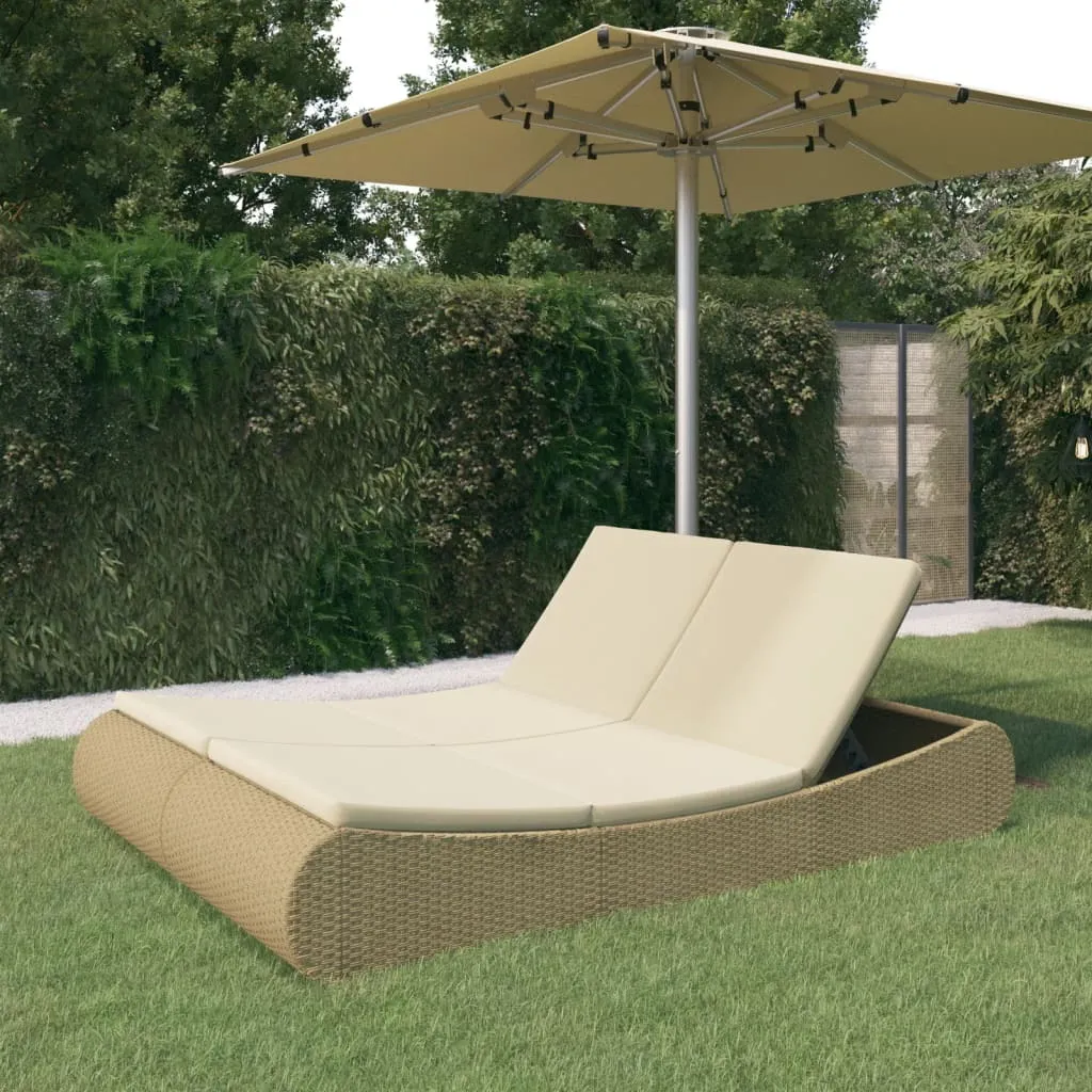 VidaXL Outdoor-Sonneninsel Poly Rattan Beige 2 VidaXL Outdoor-Sonneninsel Poly Rattan Beige – Bild 2