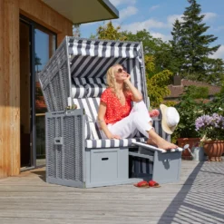 Tectake Strandkorb Mit Polster, Verstellbar, Inkl. Schutzhülle - Grau/weiß 12 Tectake Strandkorb Mit Polster, Verstellbar, Inkl. Schutzhülle - Grau/weiß -Grünwelt Exporteren Garten-Winkel c9cd17dc069c72e0e05609624dceeeeb