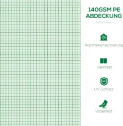 Outsunny Foliengewächshaus Mini Tunnelgewächshaus Mit Mesh Fenster, UV-beständige Frühbeet Für Garten Zur Aufzucht, PE Folie, Grün, 300 X 80 X 45 Cm -Grünwelt Exporteren Garten-Winkel ca1ba5744628f2a973258a5349fb8663