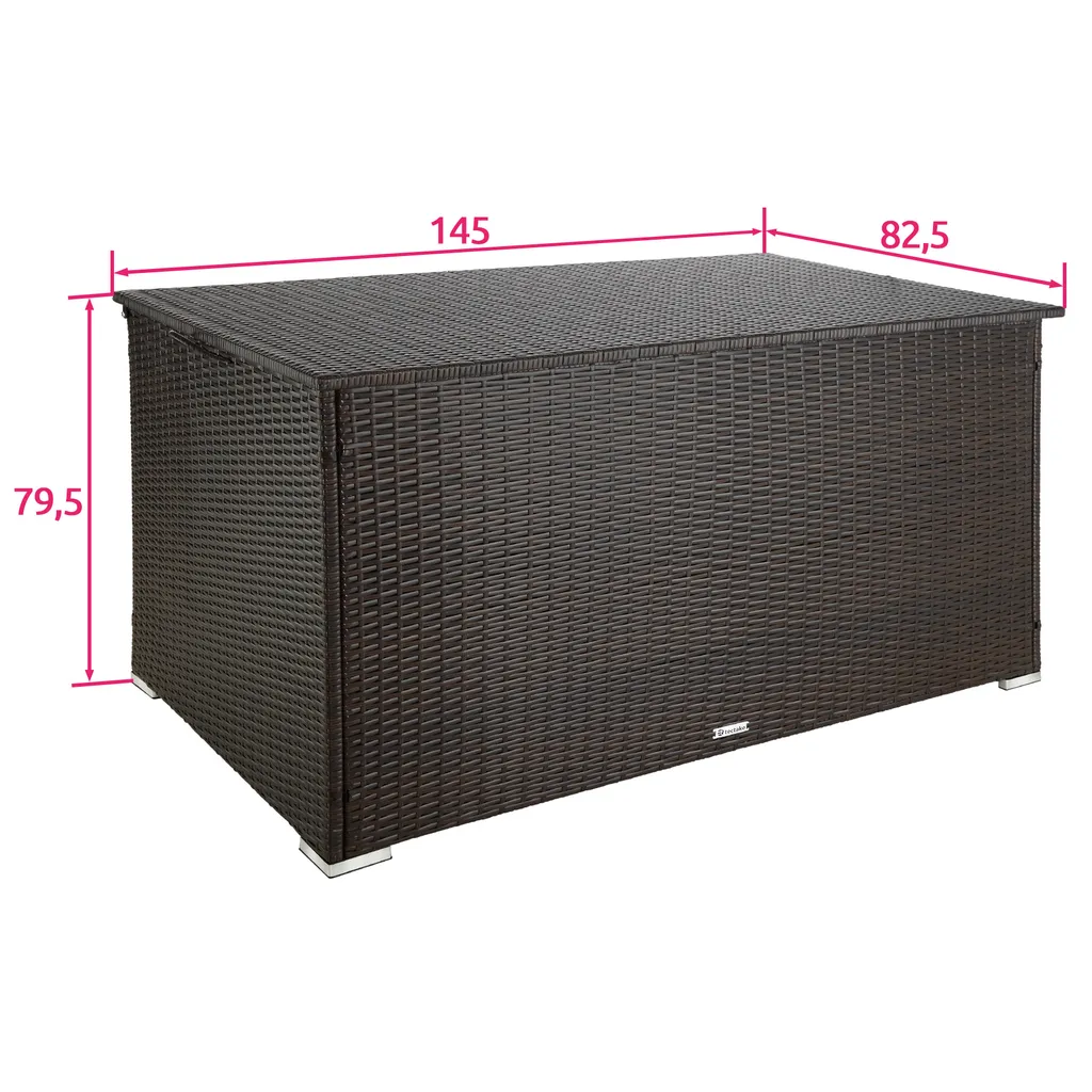 Tectake Auflagenbox Mit Aluminiumgestell Oslo, 145x82,5x79,5cm - Braun 5 Tectake Auflagenbox Mit Aluminiumgestell Oslo, 145x82,5x79,5cm - Braun – Bild 5