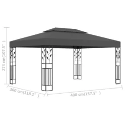 VidaXL Pavillon Mit Doppeldach 3x4 M Anthrazit 11 VidaXL Pavillon Mit Doppeldach 3x4 M Anthrazit -Grünwelt Exporteren Garten-Winkel cb7f3ce1a430f78f22bfb2699619d161