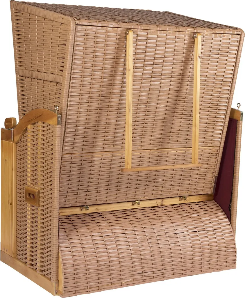 Strandkorb Ostsee XXL Volllieger 2 Sitzer - 120 Cm Breit - Burgund Rot Weiß Inklusive Schutzhülle, Ideal Für Garten Und Terasse 8 Strandkorb Ostsee XXL Volllieger 2 Sitzer - 120 Cm Breit - Burgund Rot Weiß Inklusive Schutzhülle, Ideal Für Garten Und Terasse – Bild 8