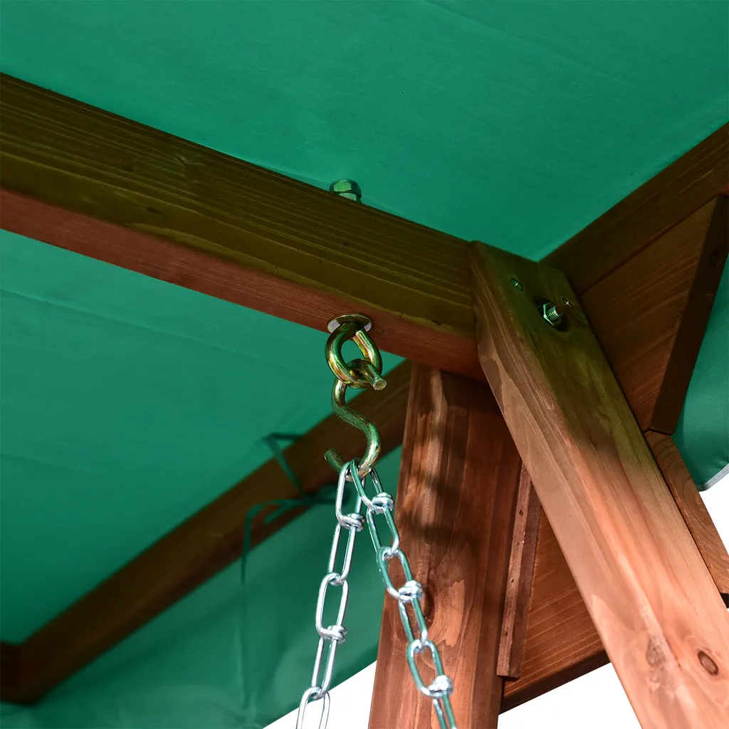 Outsunny Gartenschaukel Für 2 Personen, Hollywoodschaukel, Schaukelbank Mit Dach, Massivholz, Grün, 160 X 120 X 165 Cm 9 Outsunny Gartenschaukel Für 2 Personen, Hollywoodschaukel, Schaukelbank Mit Dach, Massivholz, Grün, 160 X 120 X 165 Cm – Bild 9