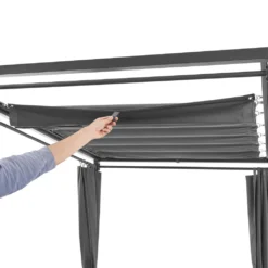 Juskys Doppel Loungebett Kreta - Gartenliege Für 2 Personen - Dach & Rückenlehne Verstellbar - Sonnenliege Für Terrasse, Garten & Balkon - Liege Grau -Grünwelt Exporteren Garten-Winkel cc322506f704e4e16c4b2db6a23019ac