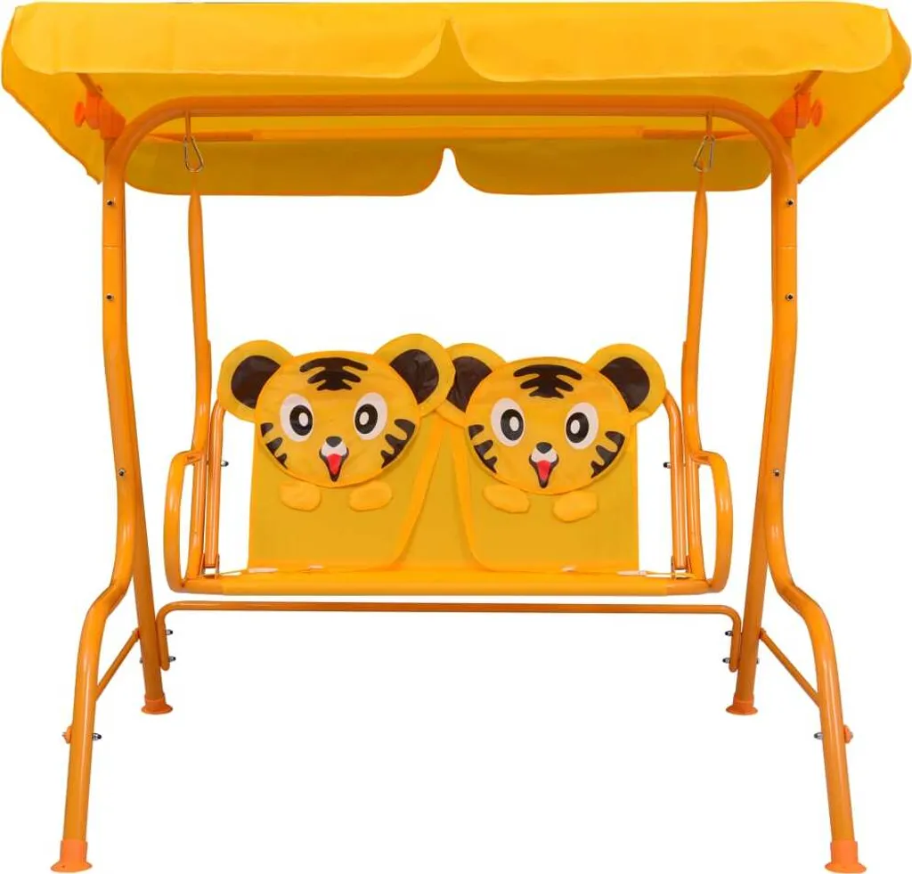 VidaXL Kinder-Hollywoodschaukel Gelb 115 X 75 X 110 Cm Stoff 2 VidaXL Kinder-Hollywoodschaukel Gelb 115 X 75 X 110 Cm Stoff – Bild 2