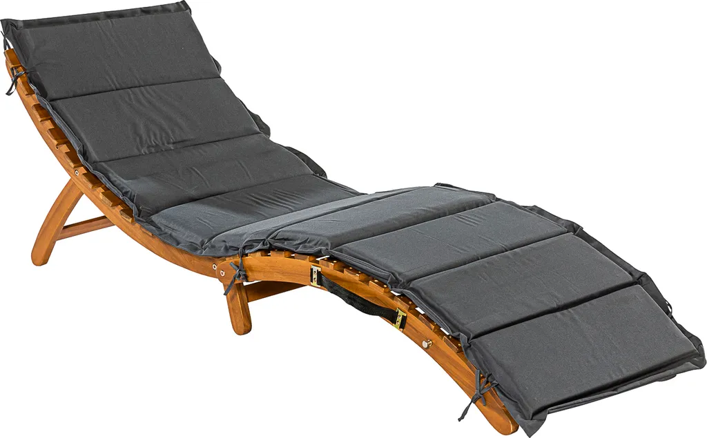Merxx Gartenliege "Honopu" - Akazienholz, Inkl. Auflage Grau 4 Merxx Gartenliege "Honopu" - Akazienholz, Inkl. Auflage Grau – Bild 4