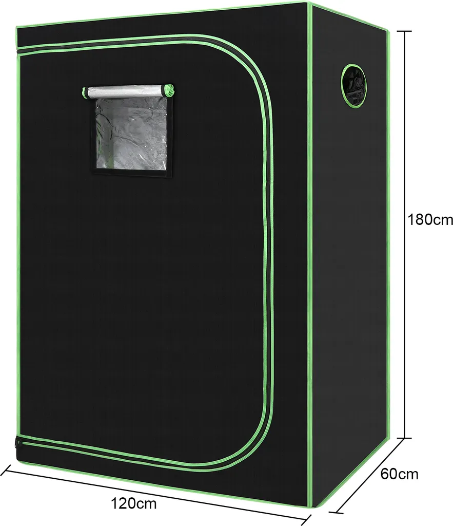 TolleTour Grow Zelt, Grow Tent 120x60x180cm Growbox, Growschrank Fuer Homegrow, Indoor Anbauzelt, Growroom, Lichtdicht Und Wasserdicht Pflanzzelt, Zuchtzelt Schwarz Gruen 2 TolleTour Grow Zelt, Grow Tent 120x60x180cm Growbox, Growschrank Fuer Homegrow, Indoor Anbauzelt, Growroom, Lichtdicht Und Wasserdicht Pflanzzelt, Zuchtzelt Schwarz Gruen – Bild 2