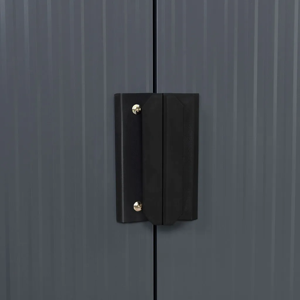 Juskys Metall Gerätehaus M Mit Pultdach, Schiebetür & Fundament - 4m³ - 213×130×173 Cm - Anthrazit - Geräteschuppen Gartenhaus Garten Schuppen 8 Juskys Metall Gerätehaus M Mit Pultdach, Schiebetür & Fundament - 4m³ - 213×130×173 Cm - Anthrazit - Geräteschuppen Gartenhaus Garten Schuppen – Bild 8