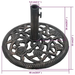 VidaXL Sonnenschirmständer Bronze 12 Kg 48 Cm Gusseisen -Grünwelt Exporteren Garten-Winkel cfd47e78a94feffb632c5f5f5cb780f9