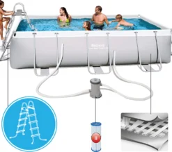 Bestway Power Steel™ Frame Pool-Set, Eckig, Mit Filterpumpe & Sicherheitsleiter 404 X 201 X 100 Cm 24 Bestway Power Steel™ Frame Pool-Set, Eckig, Mit Filterpumpe & Sicherheitsleiter 404 X 201 X 100 Cm -Grünwelt Exporteren Garten-Winkel d0feddf8987435eb6b0a33b9bed4f329