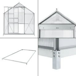 Gewächshaus Oisterwijk Glashaus Mit Fundament 370 X 190 Cm Gartengewächshaus Treibhaus Pavillon Aus Hohlkammerplatten -Grünwelt Exporteren Garten-Winkel d101f589844c66fc7bd86c1f1bad9940