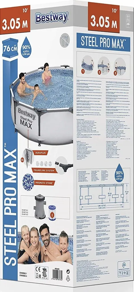 Bestway 56408 Steel Pro MAX Frame Pool 305x76 Schwimmbecken Gartenpool Pumpe Set 3 Bestway 56408 Steel Pro MAX Frame Pool 305x76 Schwimmbecken Gartenpool Pumpe Set – Bild 3