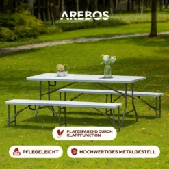AREBOS Bierzeltgarnitur Set Klapptisch 180cm + 2 X Klappbänke 17 AREBOS Bierzeltgarnitur Set Klapptisch 180cm + 2 X Klappbänke -Grünwelt Exporteren Garten-Winkel d16c1c00c3cf7cb14df2c00548561b24