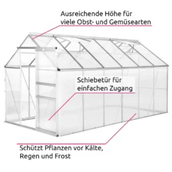 Tectake Gewächshaus Aus Aluminium Ohne Fundament - 375 X 185 X 195 Cm -Grünwelt Exporteren Garten-Winkel d17133f70be13e45741864df20d42fd6