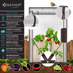 KESSER® Premium Tomatengewächshaus Foliengewächshaus, Gewächshaus Klein, Tomatenhaus, Treibhaus Mit Tür Zum Aufrollen - 100 X 50 X 150 Cm Frühbeet, Gemüse, Blumen, Obst, Garten, Farbe:Transparent, Größe:100 X 50 X 150 Cm -Grünwelt Exporteren Garten-Winkel d1e0b848accf721716c65d2b1acf4092