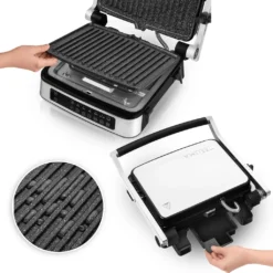 ZEEGMA Elektrischer Kontaktgrill Und Sandwichtoaster 2100W | Herausnehmbare Heizplatten, 2in1, 180 ° Klappbar, ILAG-Antihaftbeschichtung, Tropfschale, Akustische Benachrichtigungen, Timer, Die Möglichkeit Vom Waschen In Der Spülmaschine -Grünwelt Exporteren Garten-Winkel d1e4716971d94f3e2d572d5ba8621000