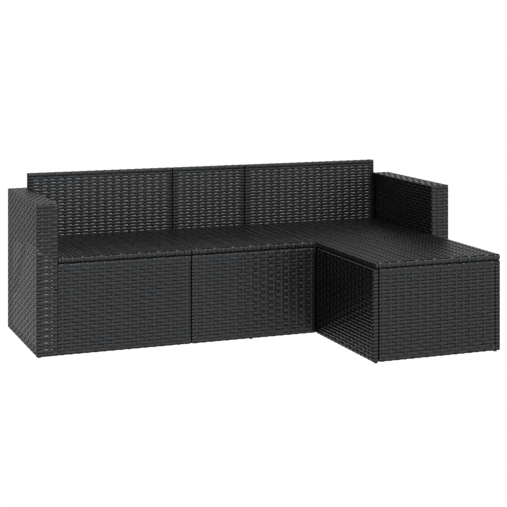 VidaXL Garten-Lounge-Set Schwarz Poly Rattan 5 VidaXL Garten-Lounge-Set Schwarz Poly Rattan – Bild 5
