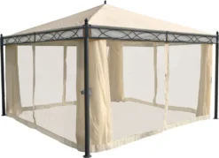 Pergola Calpe, Garten Pavillon, Stabiles 7cm-Gestell Mit Seitenwand + Moskitonetz Creme 4x4m 21 Pergola Calpe, Garten Pavillon, Stabiles 7cm-Gestell Mit Seitenwand + Moskitonetz Creme 4x4m -Grünwelt Exporteren Garten-Winkel d282fa0b9f6c9fed46171009a16c9a3a