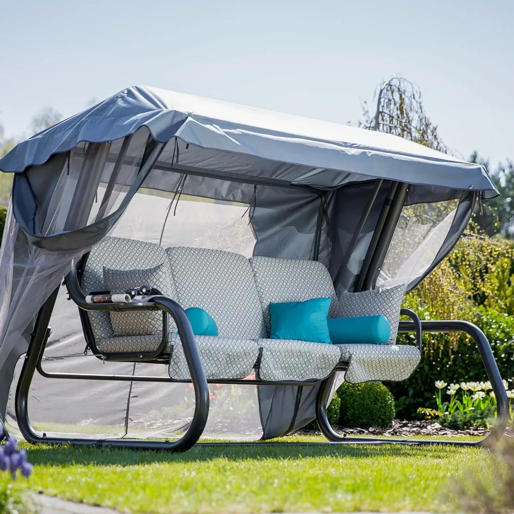 Hollywoodschaukel Gartenschaukel Liegefunktion Schaukel Moskitonetz Bettfunktion 2 Hollywoodschaukel Gartenschaukel Liegefunktion Schaukel Moskitonetz Bettfunktion – Bild 2