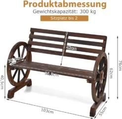 COSTWAY 2 Sitzer Gartenbank, Sitzbank Holz, Holzbank Retro-Design, Ideal Für Hinterhof, Straße, Garten 10 COSTWAY 2 Sitzer Gartenbank, Sitzbank Holz, Holzbank Retro-Design, Ideal Für Hinterhof, Straße, Garten -Grünwelt Exporteren Garten-Winkel d346ad002a17520aaed8c268fa769943