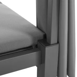 Juskys Doppel Loungebett Kreta - Gartenliege Für 2 Personen - Dach & Rückenlehne Verstellbar - Sonnenliege Für Terrasse, Garten & Balkon - Liege Grau -Grünwelt Exporteren Garten-Winkel d360b0391470767773d79f402947ada3