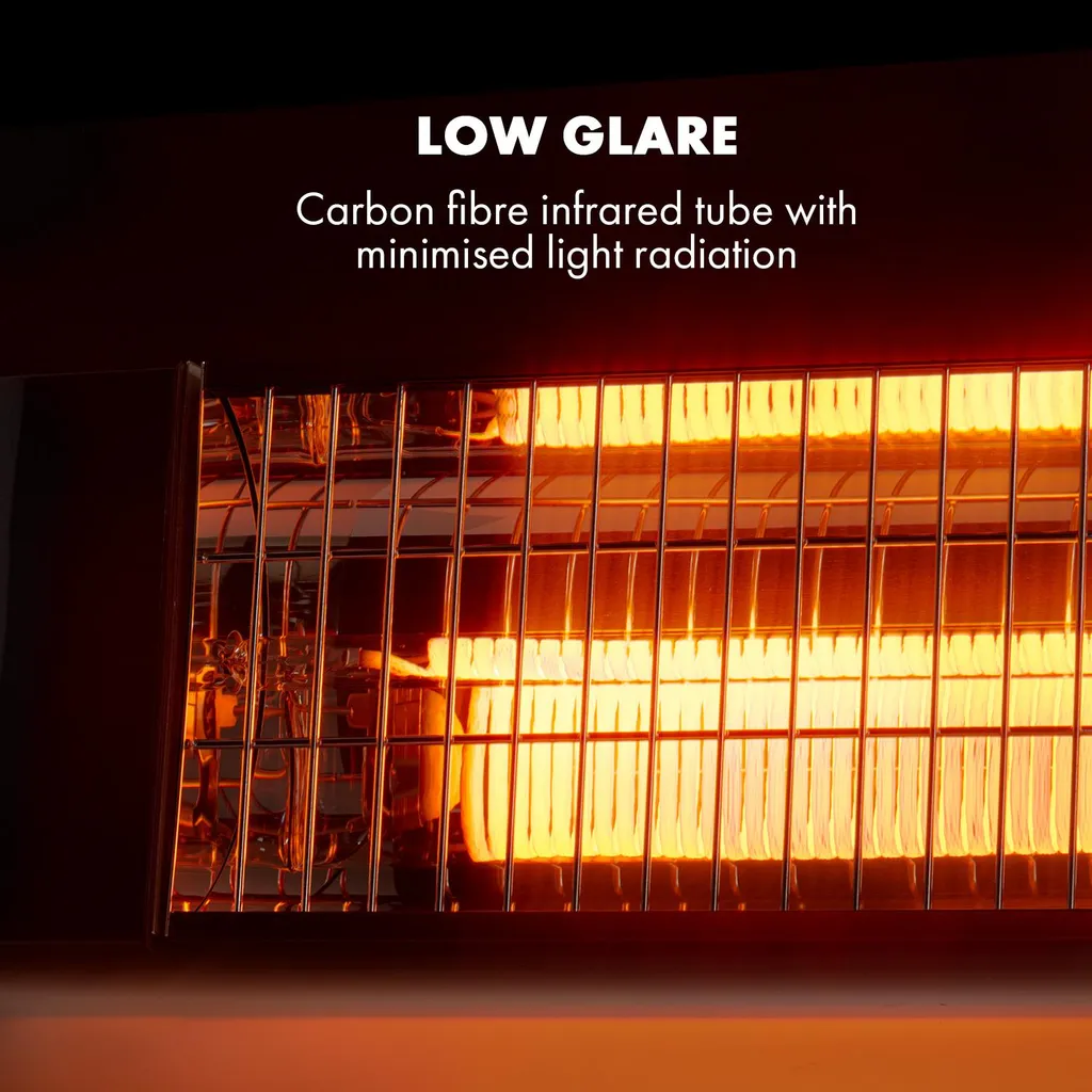 Klarstein Smartwave Infrarot-Heizstrahler Terrassenheizstrahler , IR ComfortHeat , Carbonfaserröhre Mit 2400 Watt , Thermostat , Multicommand: WiFi-Appsteuerung Für Bis Zu 7 Geräte , Körpererkennung , OpenWindow Detection , Indoor & Outdoor , IP65 , Wand- Oder Deckenmontage , Gehäuse: Pulverbeschichtetes Aluminium , Fernbedienung , Schwarz 8 Klarstein Smartwave Infrarot-Heizstrahler Terrassenheizstrahler , IR ComfortHeat , Carbonfaserröhre Mit 2400 Watt , Thermostat , Multicommand: WiFi-Appsteuerung Für Bis Zu 7 Geräte , Körpererkennung , OpenWindow Detection , Indoor & Outdoor , IP65 , Wand- Oder Deckenmontage , Gehäuse: Pulverbeschichtetes Aluminium , Fernbedienung , Schwarz – Bild 8