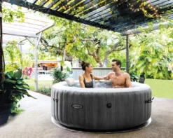 Intex Pool PureSPA 28440 Bubble 'Greywood Deluxe' Rund, 196/145cm Durchmesser (außen/innen) -Grünwelt Exporteren Garten-Winkel d3d3910cea7aa7217bd4de1416031dbe