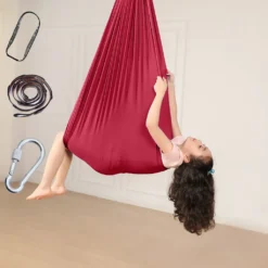 Topchances Kinder Hängematte, Indoor Therapie Schaukel Für Kinder 200 Kg Kapazität Therapeutische Schaukel Ideal Für Kinder Oder Erwachsene Autismus Therapie Revna,Rot,280*100cm -Grünwelt Exporteren Garten-Winkel d4073fe641c5e2f85ed51280c019086b