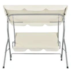 Juskys Hollywoodschaukel 3-Sitzer Mit Dach & Sitzauflage – Gartenschaukel 200 Kg Belastbar – Schaukelbank Für Garten & Terrasse - Beige -Grünwelt Exporteren Garten-Winkel d41ff2510fc4b83a03283dcb7ef51996