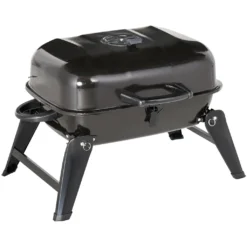 Outsunny Klappgrill Kohlegrill Standgrill Tragbar Tischgrill Garten BBQ Metall Schwarz 59 X 43 X 39 Cm