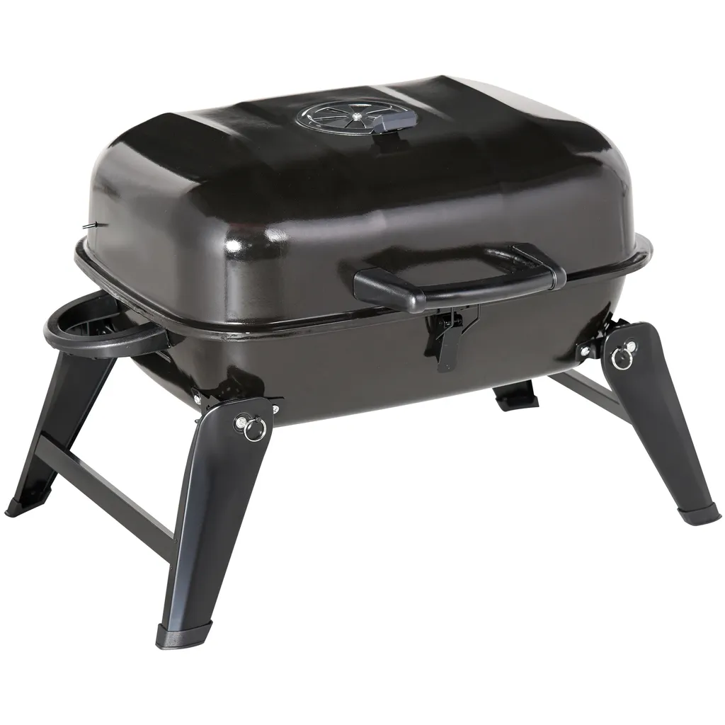 Outsunny Klappgrill Kohlegrill Standgrill Tragbar Tischgrill Garten BBQ Metall Schwarz 59 X 43 X 39 Cm 1 Outsunny Klappgrill Kohlegrill Standgrill Tragbar Tischgrill Garten BBQ Metall Schwarz 59 X 43 X 39 Cm