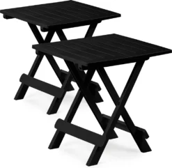 Klapptisch Beistelltisch Klappbar 50x45x43 Cm Balkontisch Campingtisch Gartentisch Kunststoff, Farbe:2x Schwarz -Grünwelt Exporteren Garten-Winkel d4f67f1d43ff7f78cb0e0f70cca82197