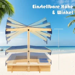 COSTWAY Sandkasten Für Kinder Aus Holz Im Freien, Überdachter Sandkasten Aus Ausgewähltem Zedernholz, Sandkasten-Spielzeug Hof-Spielstation Für 3-12 Jahre Alte Kinder -Grünwelt Exporteren Garten-Winkel d559b35ba1b050c3b917bd398d09d6ee