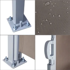 EINFEBEN Doppel Seitenmarkise Markisen Wandmarkise 160x600cm Ausziehbar Garten Sichtschutz Braun -Grünwelt Exporteren Garten-Winkel d5f031210b1ffa4286f60b3d04f23e2a