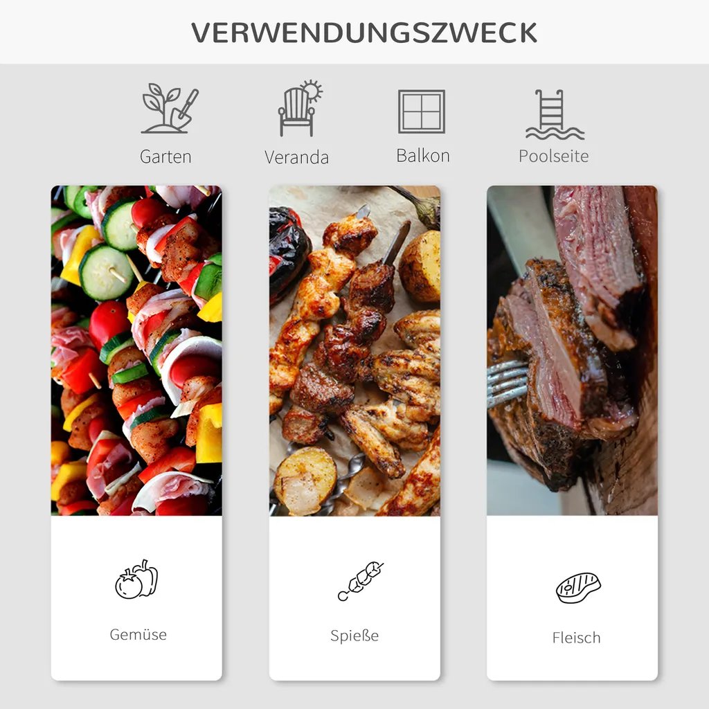 Outsunny Klappgrill Kohlegrill Standgrill Tragbar Tischgrill Garten BBQ Metall Schwarz 59 X 43 X 39 Cm 7 Outsunny Klappgrill Kohlegrill Standgrill Tragbar Tischgrill Garten BBQ Metall Schwarz 59 X 43 X 39 Cm – Bild 7