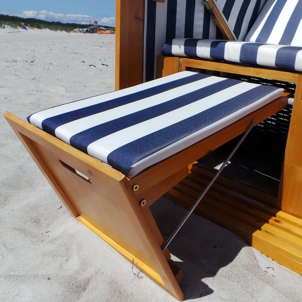 Strandkorb XXL Inkl. Abdeckcover Luxus Volllieger Gartenliege Ostsee + 4 Kissen, Klapptische, Zeitungsfächer 5 Strandkorb XXL Inkl. Abdeckcover Luxus Volllieger Gartenliege Ostsee + 4 Kissen, Klapptische, Zeitungsfächer – Bild 5