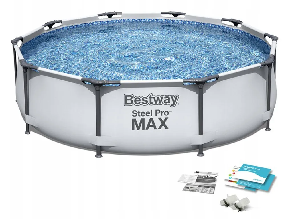 Bestway® Steel Pro MAX™ Frame Pool Ohne Pumpe Ø 305 X 76 Cm, Lichtgrau, Rund 11 Bestway® Steel Pro MAX™ Frame Pool Ohne Pumpe Ø 305 X 76 Cm, Lichtgrau, Rund – Bild 11