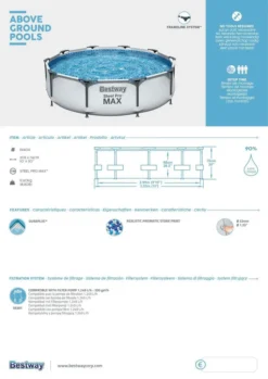 Bestway® Steel Pro MAX™ Frame Pool Ohne Pumpe Ø 305 X 76 Cm, Lichtgrau, Rund 35 Bestway® Steel Pro MAX™ Frame Pool Ohne Pumpe Ø 305 X 76 Cm, Lichtgrau, Rund -Grünwelt Exporteren Garten-Winkel d7db0404b4cbda5a1841e20fb4ff2cc5