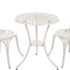 Tisch Set 15240C1547 Stabiles Gartenmöbel Set Balkonset Bistroset Alu - Guss, Farbe:Bistroset 551 Weiß
