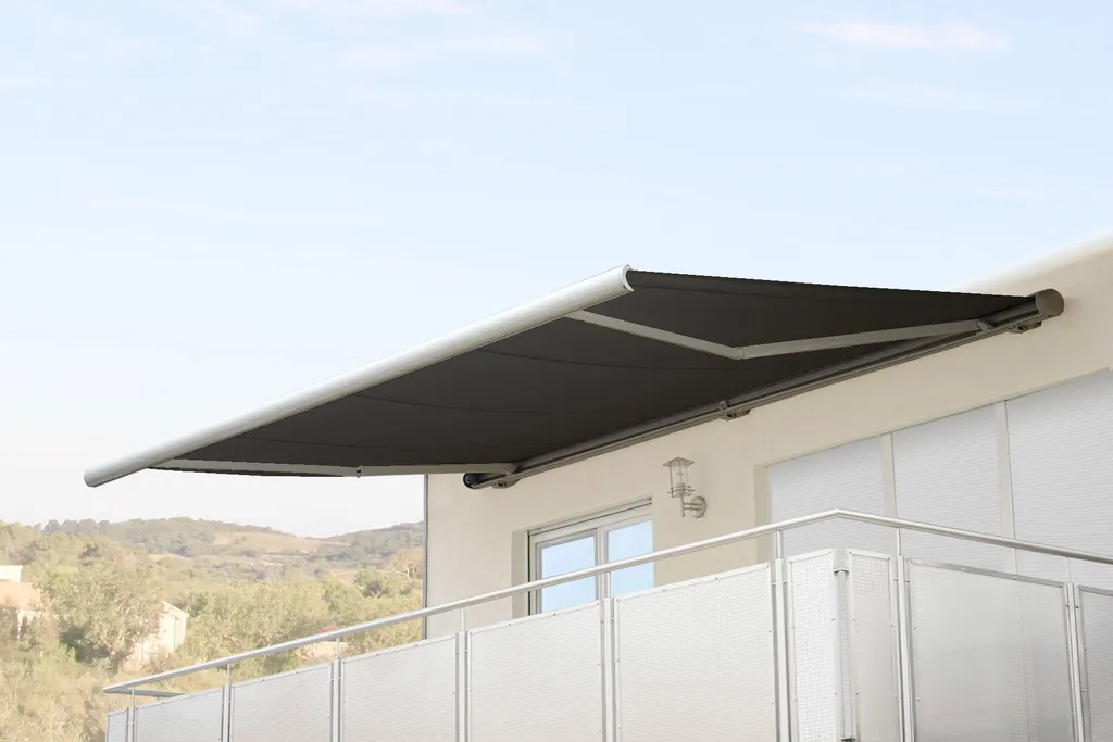 Elektrische Kassettenmarkise H124, Markise Vollkassette 5x3m Polyester Anthrazit 1 Elektrische Kassettenmarkise H124, Markise Vollkassette 5x3m Polyester Anthrazit