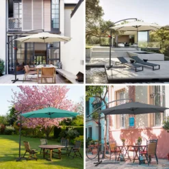 Wolketon 3m-3.5m Sonnenschirm Neigbar Ampelschirm Balkonschirm Marktschirm UV40+ Gartenschirm,Grau,3m -Grünwelt Exporteren Garten-Winkel d8a21f9becc312263d99f9a6c2f39865