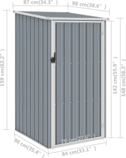 VidaXL Gerätehaus Grau 87x98x159 Cm Verzinkter Stahl 13 VidaXL Gerätehaus Grau 87x98x159 Cm Verzinkter Stahl -Grünwelt Exporteren Garten-Winkel d8b42ffda98ec7970ca113e99a78c6af