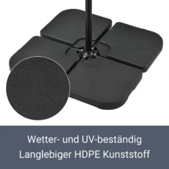 Juskys Schirmgewicht 4er-Set Quad Für Schirmständer Mit 60 Liter Wasser Oder 80 Kg Sand Befüllbar HDPE Kunststoff Sonnen-Schirmständer -Grünwelt Exporteren Garten-Winkel d96cc9954faaaa7dad7a13d5c753a865